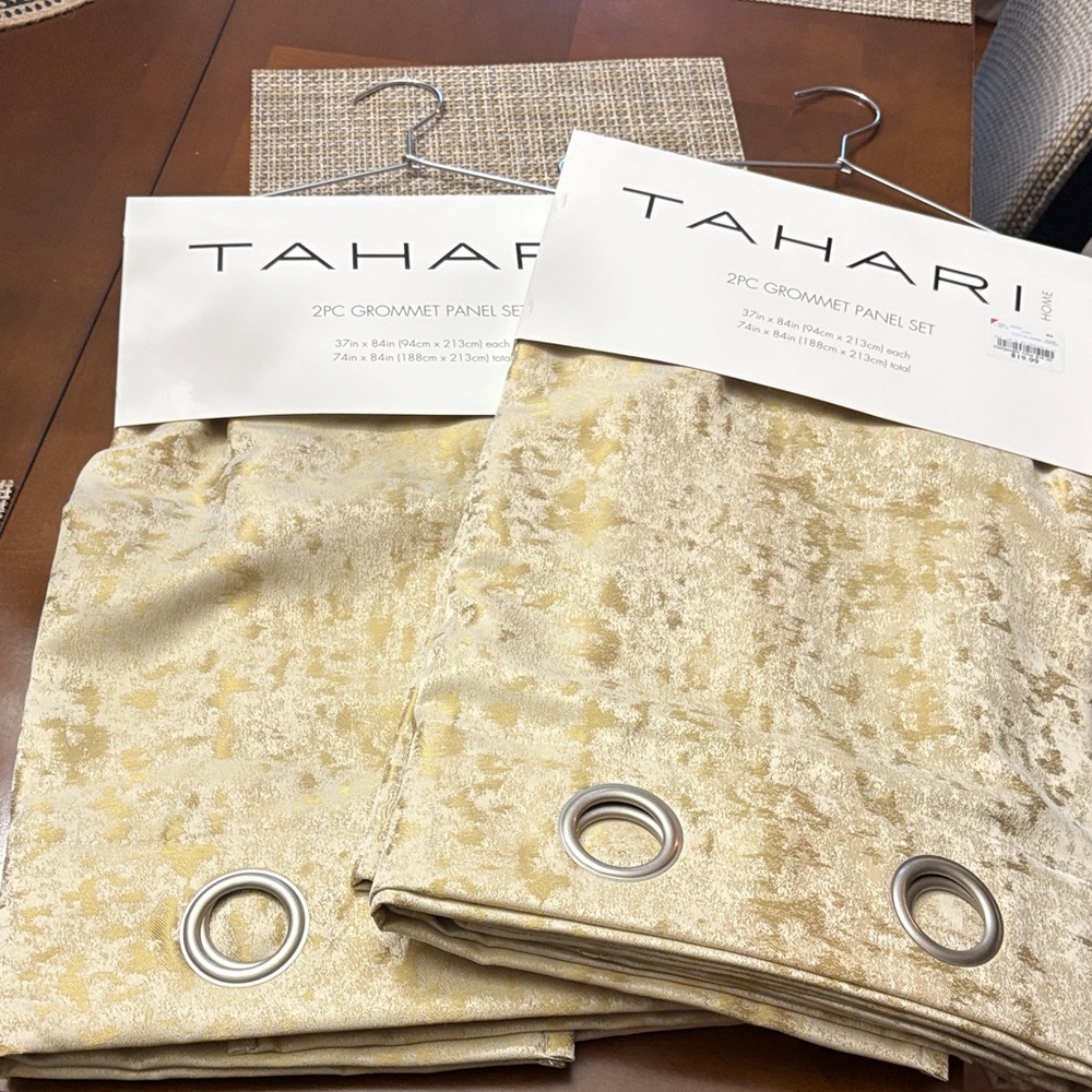Tahari Metallic Grommet Curtain Set